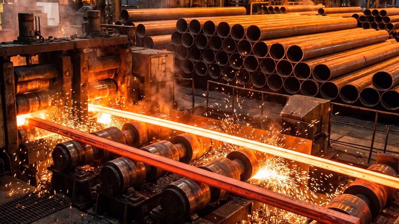 Rolling mill of the kind multi-plant manufacturers run alongside other sites on a single ERP system